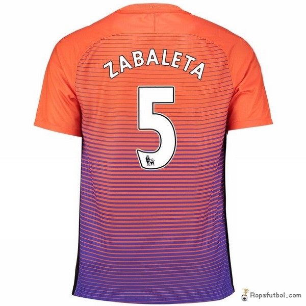 Camiseta Manchester City Replica Tercera Ropa Zabaleta 2016/17 Naranja